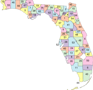 Florida State & County Map.